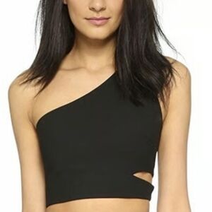 Elizabeth And James Perla Asymmetrical Cut Out Top XS Black
